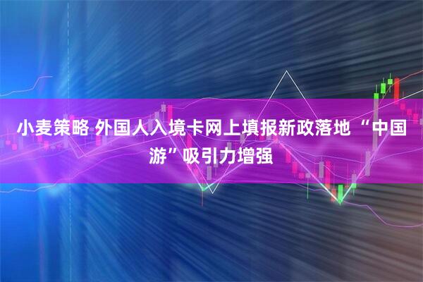 小麦策略 外国人入境卡网上填报新政落地 “中国游”吸引力增强